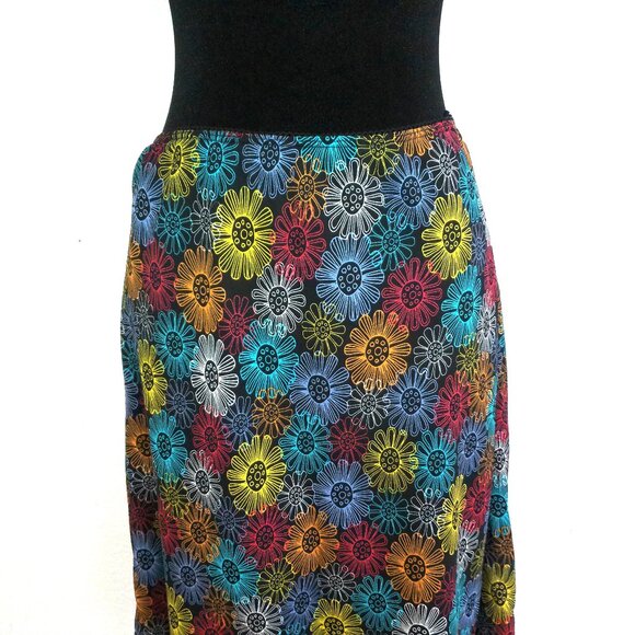 Giorgio Fiorlini, multi-color floral midi skirt, double layers - Picture 4 of 9